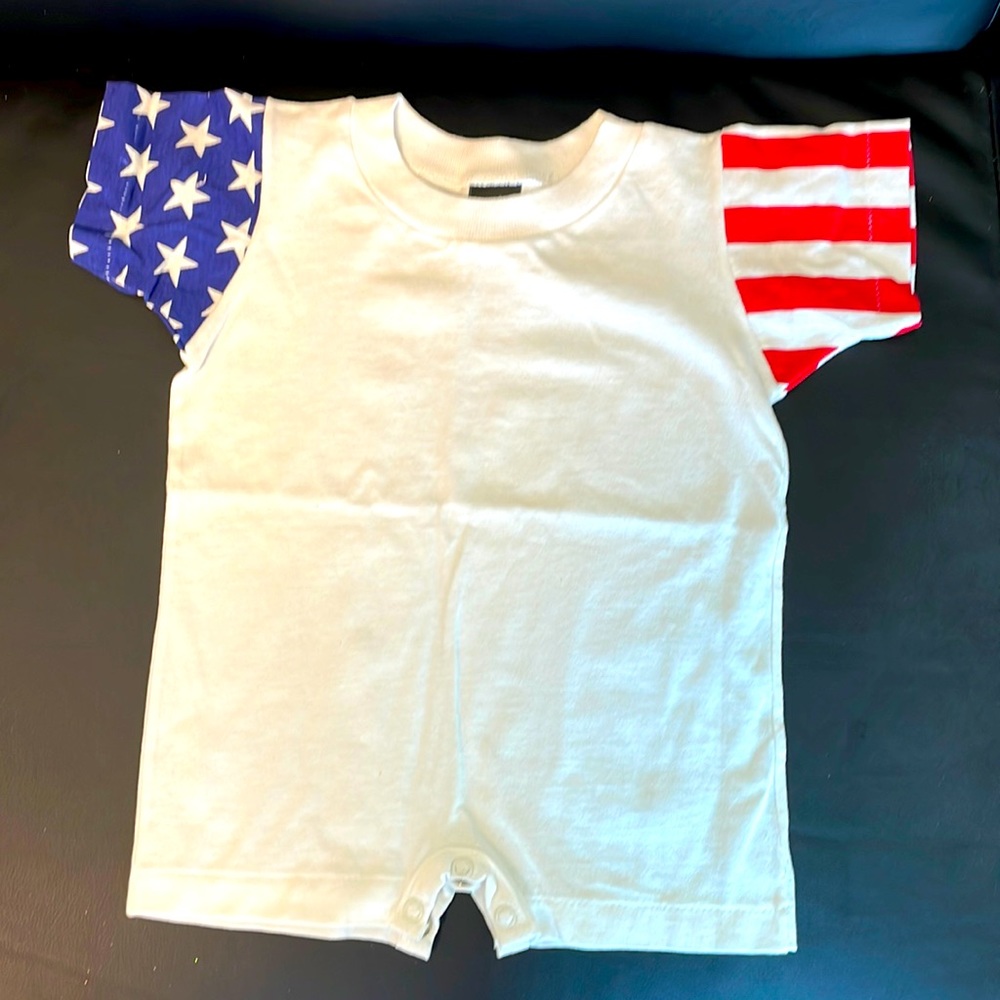 New 12 Months Onesie Fourth of July Baby Outfit